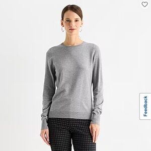 Worthington Women's Light Gray Crew Neck Sweater